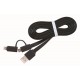 Gembird CC-USB2-AMLM2-1M USB cable USB A Micro-USB B/Lightning Black