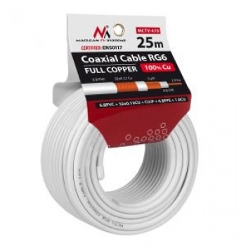 Cable coaxial Maclean MCTV-470 (25m white color)