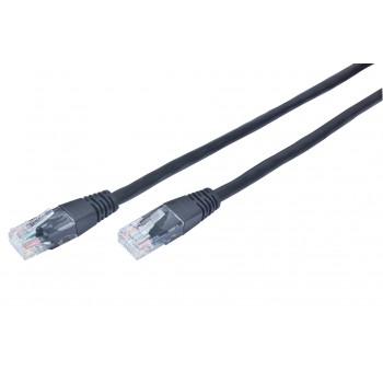 Gembird Patch Cord Cat.5e UTP 0.25m networking cable Black Cat5e U/UTP (UTP)