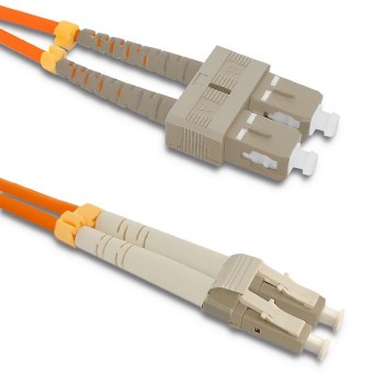 Qoltec 54040 Patchcord fiber optic SC/UPC - LC/UPC | Multimode | 50/125 | OM2 | Duplex | 2m