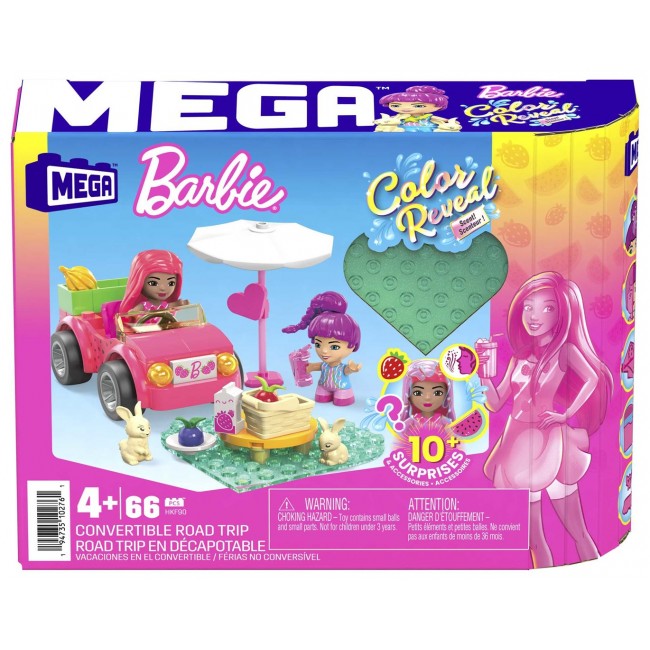 MEGA Barbie Color Reveal Convertible Road Trip