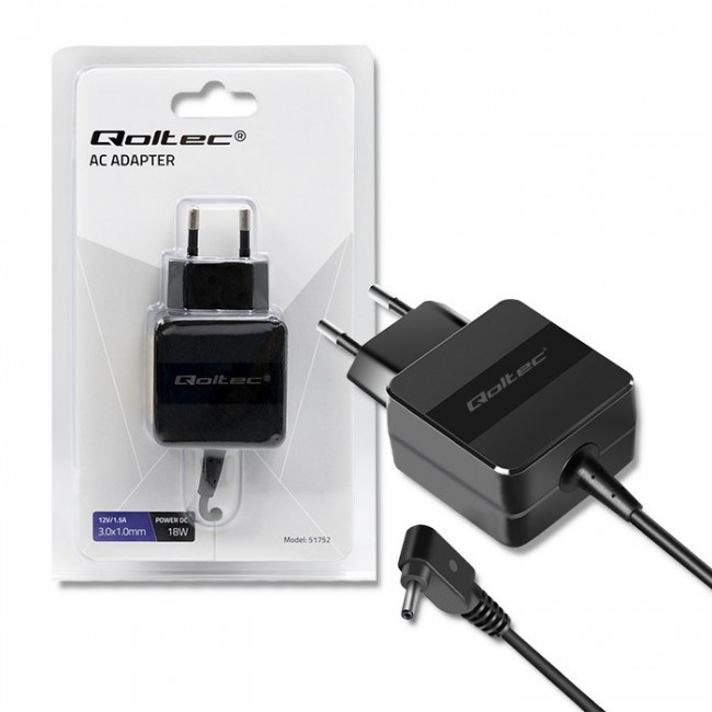 Qoltec 51752 Power adapter for tablet Acer 18W | 12V | 1.5A | 3.0*1.0