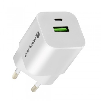 everActive GaN SC-390Q wall charger with USB QC3.0 socket and USB-C PD PPS 30W