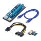 Qoltec 55507 Riser PCI-E 1x - 16x | USB 3.0 | ver. 009S | SATA / PCI-E 6 pin
