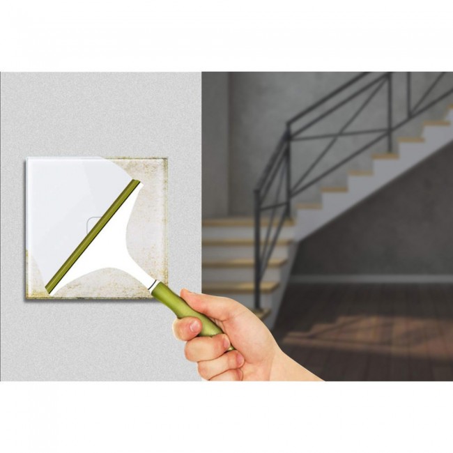 Touch Toggle Switch Light Maclean Switch Cross Switch Wall Switch Stair Switch with Color Change LED Backlight Recessed Switch 1-fold Angular, 86x86mm, MCE713W