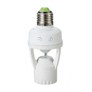 PIR Infrared Motion Sensor Detector Lamp Bulb Holder E27 LED Light Socket Switch MCE24