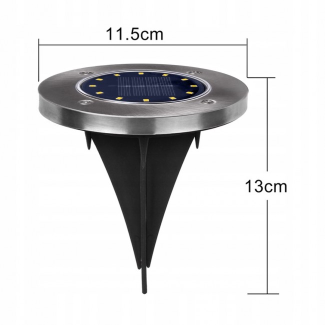 Maclean MCE318 LED Solar Pathway Lights with Ground Spike 12 LED SMD Neutral White 4000K 0.7 W Solar Lamp for Outdoor Path Light Garden Lights IP44
