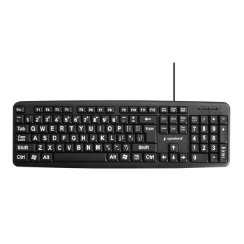 Gembird KB-US-103 Standard keyboard with BIG letters, US layout, black
