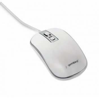 Gembird MUS-4B-06-WS Wired optical mouse, USB, 1200 DPI, white/silver