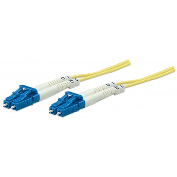 Intellinet Fiber Optic Patch Cable, OS2, LC/LC, 2m, Yellow, Duplex, Single-Mode, 9/125 m, LSZH, Fibre, Lifetime Warranty, Polybag