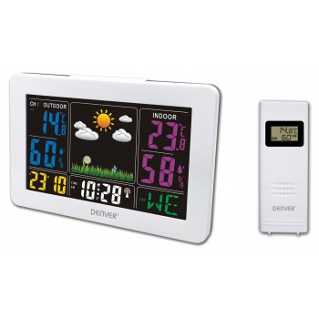 Denver WS-540 Color Weather Station with Outdoor Sensor White