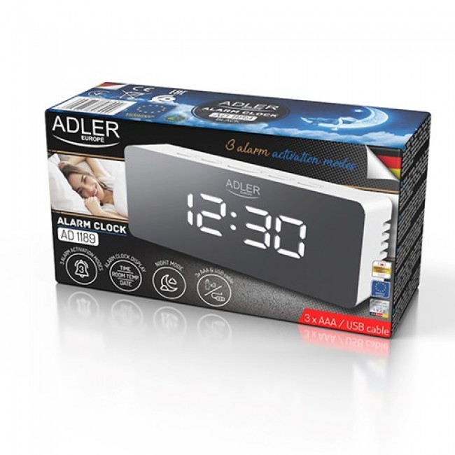 ADLER LED Alarm Clock AD 1189w
