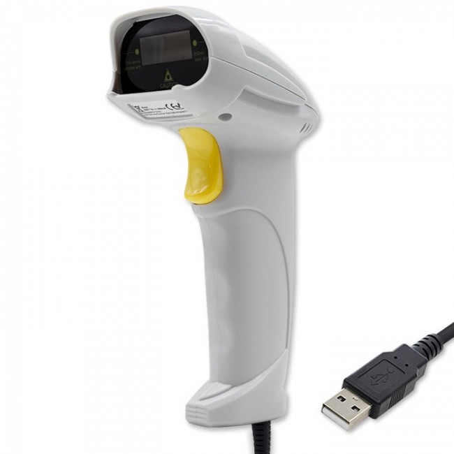 Qoltec 50877 Laser scanner 1D | USB | White