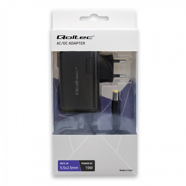Qoltec 51034 power adapter/inverter Indoor 19 W Black