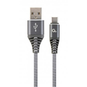Gembird CC-USB2B-AMCM-2M-WB2 USB cable USB 2.0 USB A USB C Grey, White