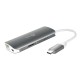 j5create JCD383 USB-C 9-in-1 Multi Adapter, Silver and White