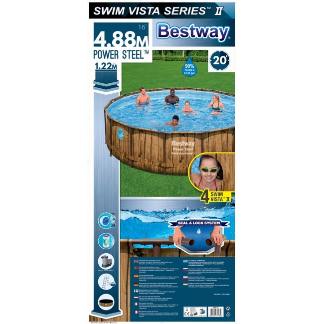 Bestway 56725 above ground pool Framed pool Round Blue, Brown