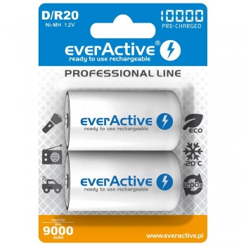 Rechargeable Batteries everActive R20/D Ni-MH 10000 mAh ready to use