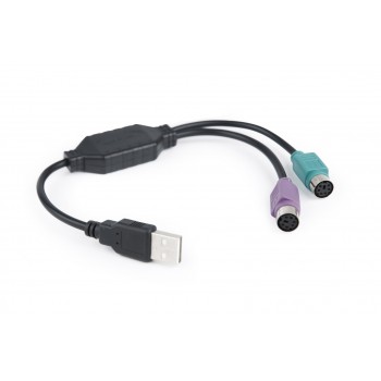 Gembird UAPS12-BK PS/2 cable 0.3 m 2x 6-p Mini-DIN USB A Black, Green, Purple