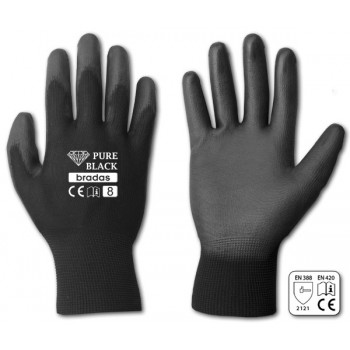 Bradas RWPBC9 cleaning glove Polyester,Polyurethane Black Unisex