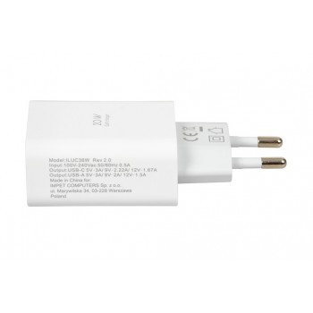 Travel charger I-BOX C-36 PD20W, white