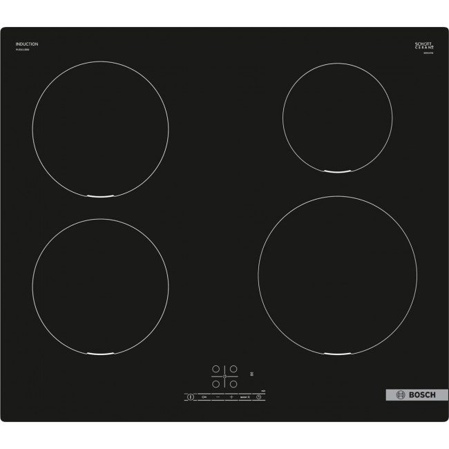Bosch | PUE611BB6E Series 4 | Hob | Induction | Number of burners/cooking zones 4 | Touch | Timer | Black