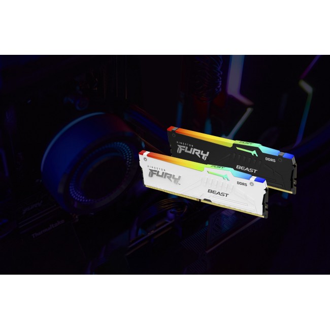 Kingston Technology FURY Beast 32GB 6000MT/s DDR5 CL40 DIMM (Kit of 2) White RGB XMP
