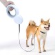 Tetractable leash 3in1, LED flashlight, for medium and small dogs, blue