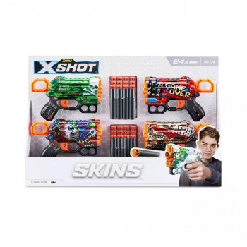 Dart Blasters Pack ZURU X-SHOT SKINS MENACE launcher 24 darts (36543)
