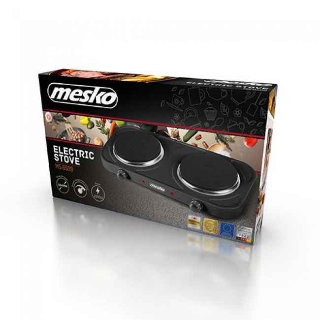 Mesko Home MS 6509 hob Black Countertop Sealed plate 2 zone(s)