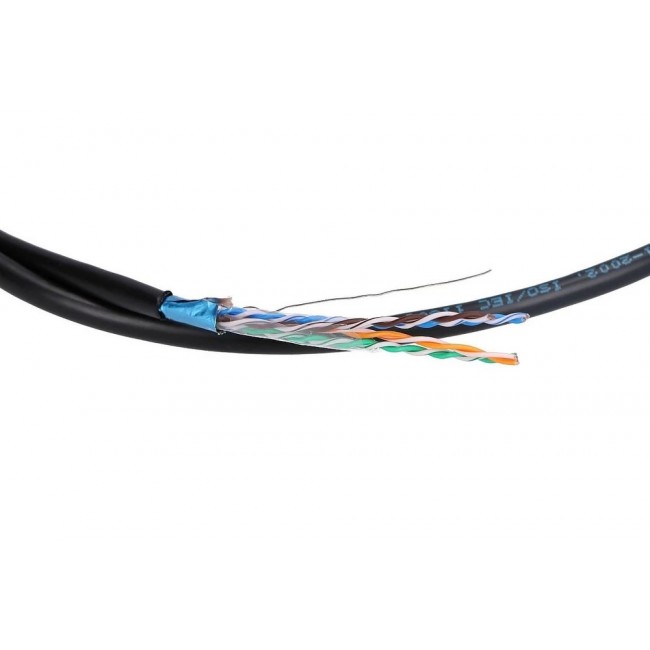 Extralink CAT5E FTP (F/UTP) V2 OUTDOOR TWISTED PAIR 100M networking cable Black F/UTP (FTP)