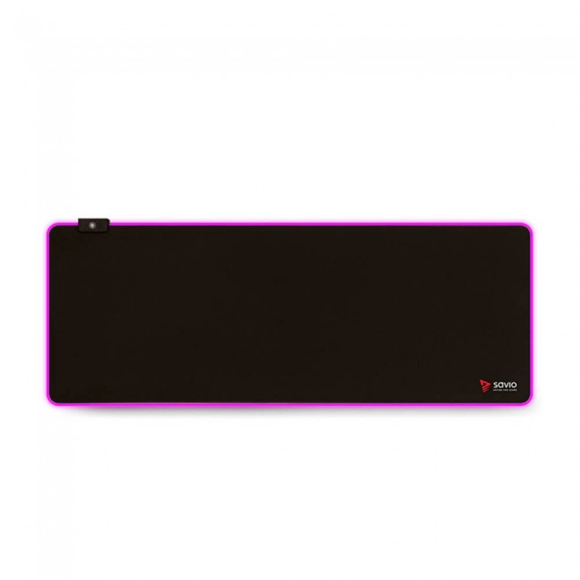 SAVIO LED EDITION Turbo Dynamic XL 900x400 RGB Pro Gaming Mousepad '900mm x 400mm, Pro Gamer Silk Surface, Iconic Dragon design, Anti-slip and shock-absorbing rubber base, RGB edges'