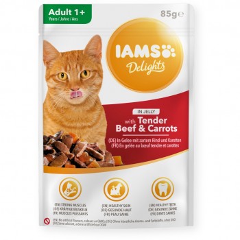 IAMS Delights Adult Beef with carrot in jelly- wet cat food - 85g