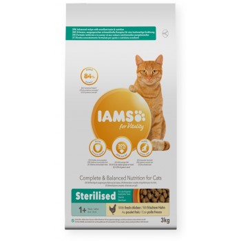 IAMS for Vitality Adult Sterilised with fresh chicken - dry cat food - 3kg