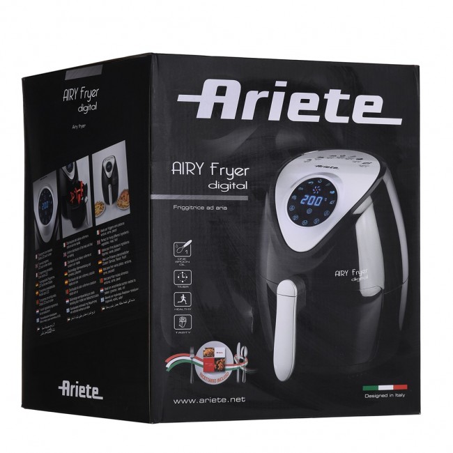 Ariete 4616/00, Hot air fryer, 2.6 L, 200 C, 60 min, Single, Black, Silver
