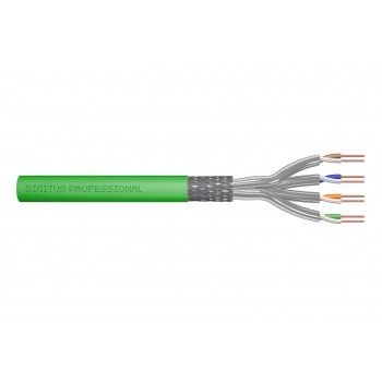 Installation cable DIGITUS cat.8.2, S/FTP, Dca, AWG 22/1, LSOH, 100m, green