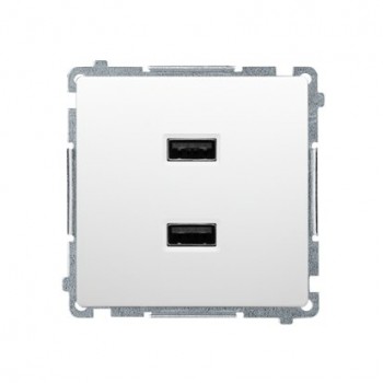 SIMON BASIC MODULE WHITE SOCKET CHARGER 2X USB SCREW TERMINALS