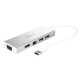 j5create JUD380 USB 3.0 Mini Dock, includes 1x HDMI port and 3x USB ports, Silver