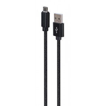 Gembird CCDB-mUSB2B-AMBM-6 Cotton braided Micro-USB cable with metal connectors, 1.8 m, black