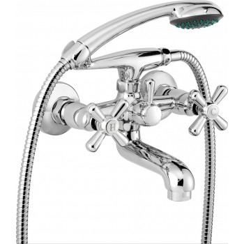Wall-mounted bathtub mixer with shower set
