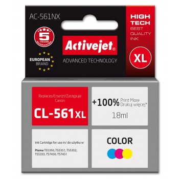 Activejet AC-561NX Printer Ink for Brother, Replacement Canon CL-561XL Supreme 18 ml Color