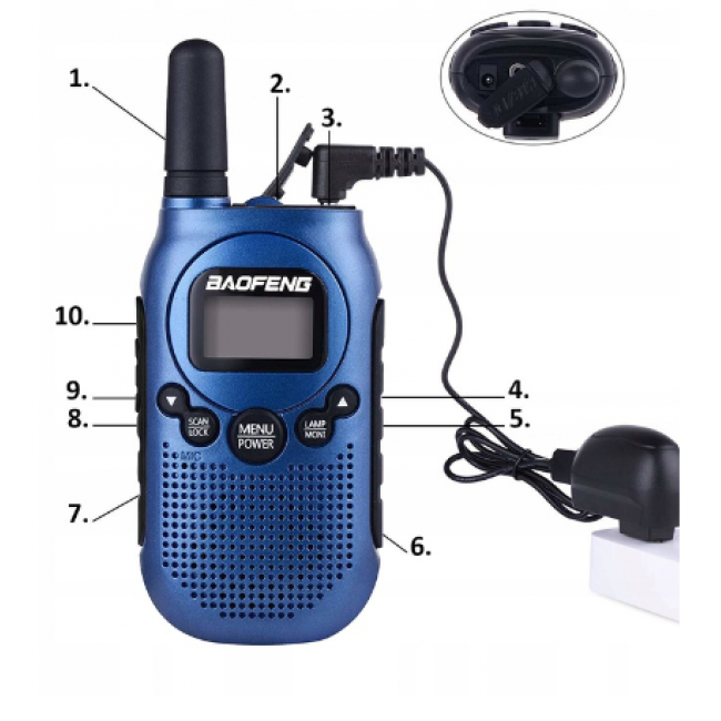 Walkie-Talkie Baofeng BF-T6 Panda Schwarz