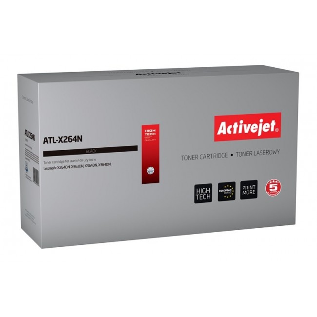 Activejet ATL-X264N Toner Cartridge (Lexmark X264H11G Replacement Cartridge Supreme 9000 pages black)