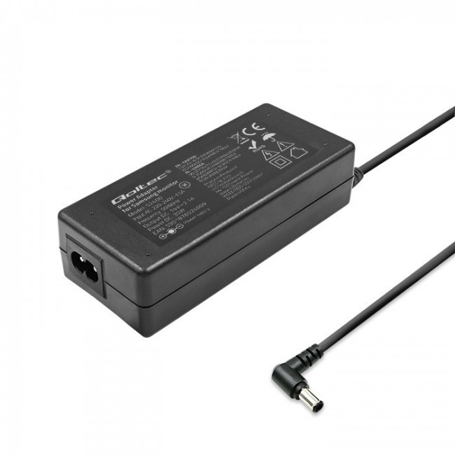 Qoltec 52400 Power adapter for Samsung monitor 30W | 14V | 2.1A | plug 6.5*4.4 | + power cable