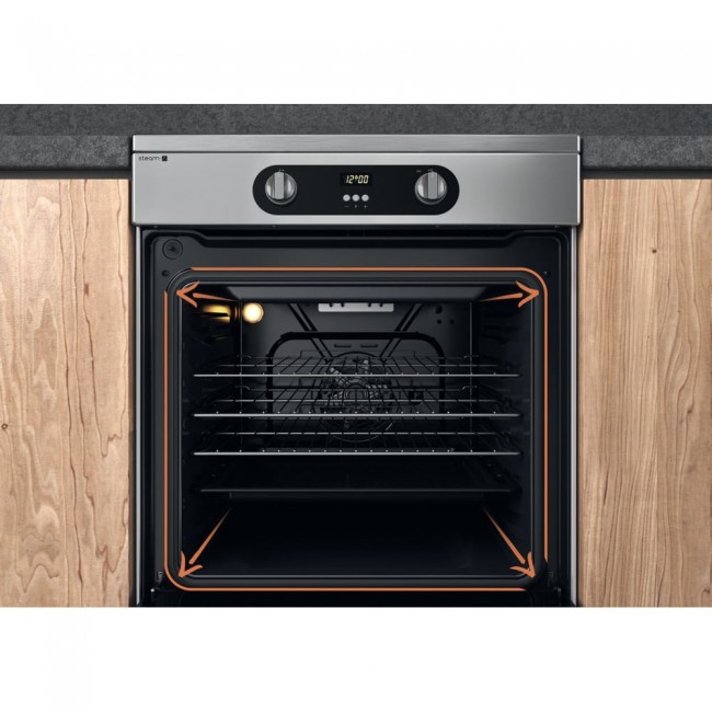 Hotpoint HS68IQ8CHX/E Freestanding cooker Electric Zone induction hob Stainless steel A