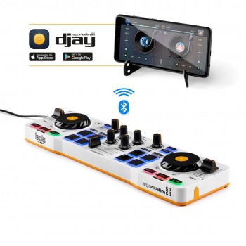 Hercules DJControl Control MIX Bluetooth Pour Smartphone et tablettes Android e 2 channels Black, White, Yellow