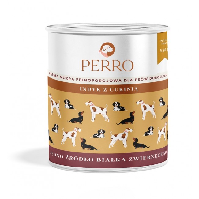 PERRO Turkey with zucchini - wet dog food - 850g