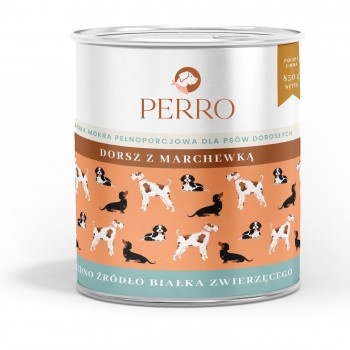 PERRO Cod with carrot - wet dog food - 850g