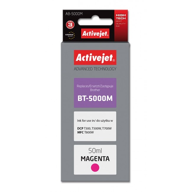 Activejet AB-5000M Ink Bottle (Replacement for Brother BT-5000M Supreme 50 ml magenta)