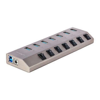 7-PT USB HUB W/ON/OFF SWITCHES/WITH INDIVIDUAL ON/OFF SWITCHES